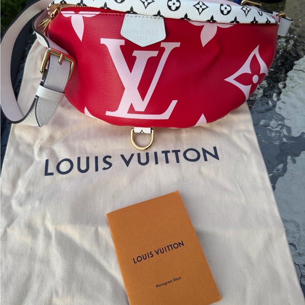 Louis Vuitton Red and White Monogram Accent